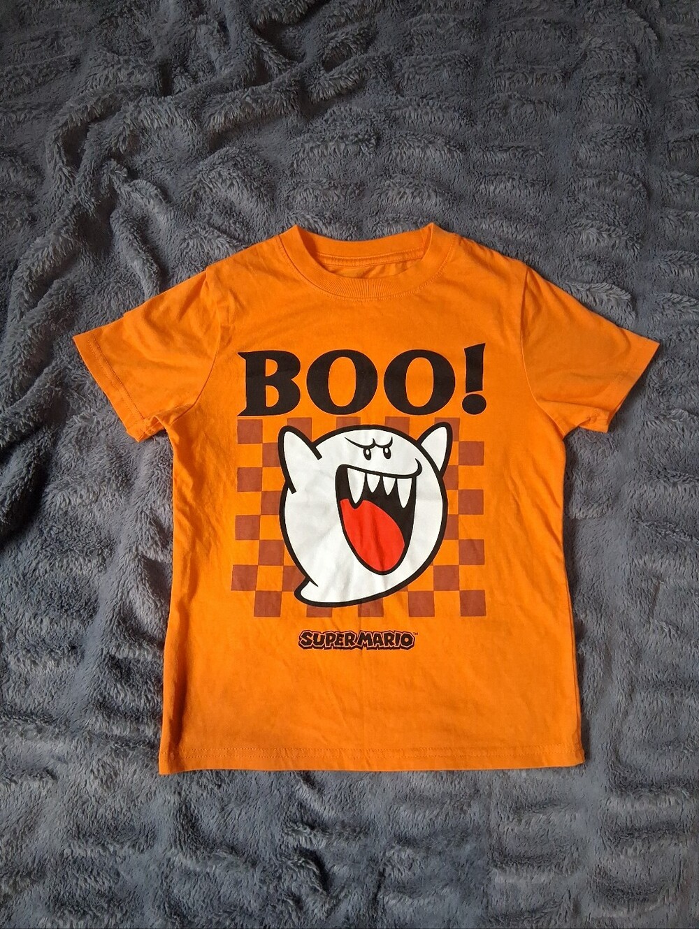 Orange "Boo!" Super Mario Graphic Tee